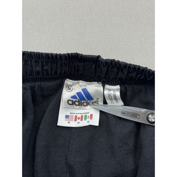 Adidas Track Pants Vintage 90s Women's Medium Black Windbreaker Y2K Baggy Lined‎ - Picture 8 of 12